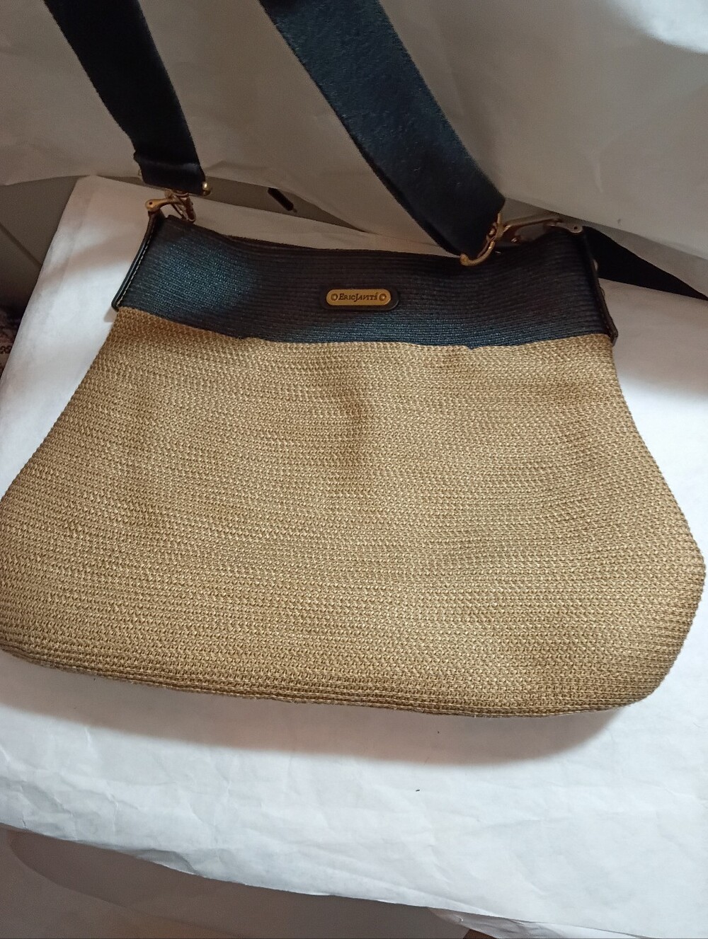 Eric Javits   Shoulder Bag with Gold Hardware With Mirror